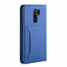 For Xiaomi Redmi 9 Strong Magnetism Shockproof Horizontal Flip Liquid Feel Leather Case with Holder & Card Slots & Wallet(Blue) - 3