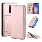 For Xiaomi Redmi 9 Strong Magnetism Shockproof Horizontal Flip Liquid Feel Leather Case with Holder & Card Slots & Wallet(Rose Gold) - 1