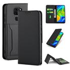 For Xiaomi Redmi 10X 4G Strong Magnetism Shockproof Horizontal Flip Liquid Feel Leather Case with Holder & Card Slots & Wallet(Black) - 1