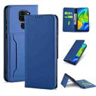 For Xiaomi Redmi 10X 4G Strong Magnetism Shockproof Horizontal Flip Liquid Feel Leather Case with Holder & Card Slots & Wallet(Blue) - 1