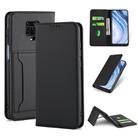 For Xiaomi Redmi Note 9 Pro / Note 9 Pro Max / Note 9s / Poco M2 Pro Strong Magnetism Shockproof Horizontal Flip Liquid Feel Leather Case with Holder & Card Slots & Wallet(Black) - 1