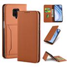 For Xiaomi Redmi Note 9 Pro / Note 9 Pro Max / Note 9s / Poco M2 Pro Strong Magnetism Shockproof Horizontal Flip Liquid Feel Leather Case with Holder & Card Slots & Wallet(Brown) - 1