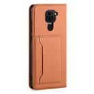 For Xiaomi Redmi Note 9 Strong Magnetism Shockproof Horizontal Flip Liquid Feel Leather Case with Holder & Card Slots & Wallet(Brown) - 3