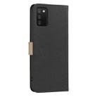 For Samsung Galaxy A02S / A03S Splicing Color Hollow Flower Pattern RFID Leather Phone Case(Black) - 3