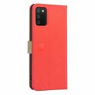 For Samsung Galaxy A02S / A03S Splicing Color Hollow Flower Pattern RFID Leather Phone Case(Red) - 3