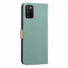 For Samsung Galaxy A02S / A03S Splicing Color Hollow Flower Pattern RFID Leather Phone Case(Green) - 3