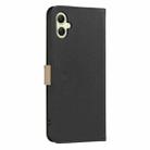For Samsung Galaxy A05 Splicing Color Hollow Flower Pattern RFID Leather Phone Case(Black) - 3