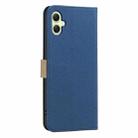 For Samsung Galaxy A06 Splicing Color Hollow Flower Pattern RFID Leather Phone Case(Dark Blue) - 3