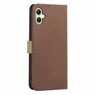 For Samsung Galaxy A06 Splicing Color Hollow Flower Pattern RFID Leather Phone Case(Brown) - 3
