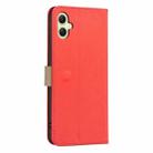 For Samsung Galaxy A06 Splicing Color Hollow Flower Pattern RFID Leather Phone Case(Red) - 3