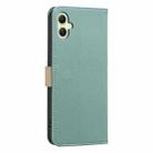 For Samsung Galaxy A06 Splicing Color Hollow Flower Pattern RFID Leather Phone Case(Green) - 3