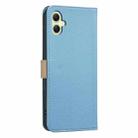 For Samsung Galaxy A06 Splicing Color Hollow Flower Pattern RFID Leather Phone Case(Baby Blue) - 3