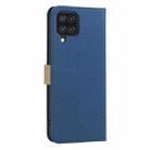 For Samsung Galaxy A12 Splicing Color Hollow Flower Pattern RFID Leather Phone Case(Dark Blue) - 3