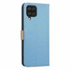 For Samsung Galaxy A12 Splicing Color Hollow Flower Pattern RFID Leather Phone Case(Baby Blue) - 3