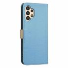 For Samsung Galaxy A13 Splicing Color Hollow Flower Pattern RFID Leather Phone Case(Baby Blue) - 3