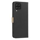For Samsung Galaxy A22 4G Splicing Color Hollow Flower Pattern RFID Leather Phone Case(Black) - 3