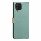 For Samsung Galaxy A22 4G Splicing Color Hollow Flower Pattern RFID Leather Phone Case(Green) - 3