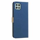 For Samsung Galaxy A22 5G Splicing Color Hollow Flower Pattern RFID Leather Phone Case(Dark Blue) - 3