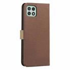 For Samsung Galaxy A22 5G Splicing Color Hollow Flower Pattern RFID Leather Phone Case(Brown) - 3