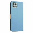 For Samsung Galaxy A22 5G Splicing Color Hollow Flower Pattern RFID Leather Phone Case(Baby Blue) - 3