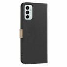 For Samsung Galaxy A23 / M23 / M13 4G Splicing Color Hollow Flower Pattern RFID Leather Phone Case(Black) - 3