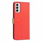 For Samsung Galaxy A23 / M23 / M13 4G Splicing Color Hollow Flower Pattern RFID Leather Phone Case(Red) - 3