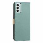 For Samsung Galaxy A23 / M23 / M13 4G Splicing Color Hollow Flower Pattern RFID Leather Phone Case(Green) - 3