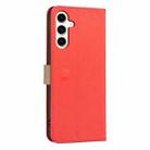 For Samsung Galaxy A26 5G Splicing Color Hollow Flower Pattern RFID Leather Phone Case(Red) - 3