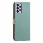 For Samsung Galaxy A32 4G Splicing Color Hollow Flower Pattern RFID Leather Phone Case(Green) - 3