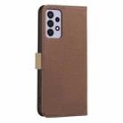 For Samsung Galaxy A52 / A52S Splicing Color Hollow Flower Pattern RFID Leather Phone Case(Brown) - 3
