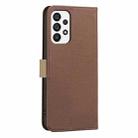 For Samsung Galaxy A53 Splicing Color Hollow Flower Pattern RFID Leather Phone Case(Brown) - 3