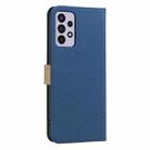 For Samsung Galaxy A72 Splicing Color Hollow Flower Pattern RFID Leather Phone Case(Dark Blue) - 3