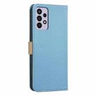 For Samsung Galaxy A72 Splicing Color Hollow Flower Pattern RFID Leather Phone Case(Baby Blue) - 3