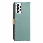 For Samsung Galaxy A73 Splicing Color Hollow Flower Pattern RFID Leather Phone Case(Green) - 3