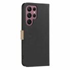 For Samsung Galaxy S21 Ultra 5G Splicing Color Hollow Flower Pattern RFID Leather Phone Case(Black) - 3