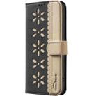For Samsung Galaxy S22+ 5G Splicing Color Hollow Flower Pattern RFID Leather Phone Case(Black) - 2