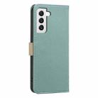 For Samsung Galaxy S22+ 5G Splicing Color Hollow Flower Pattern RFID Leather Phone Case(Green) - 3