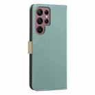 For Samsung Galaxy S22 Ultra 5G Splicing Color Hollow Flower Pattern RFID Leather Phone Case(Green) - 3