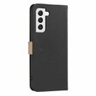 For Samsung Galaxy S22 5G Splicing Color Hollow Flower Pattern RFID Leather Phone Case(Black) - 3