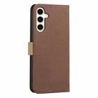 For Samsung Galaxy S23 5G Splicing Color Hollow Flower Pattern RFID Leather Phone Case(Brown) - 3