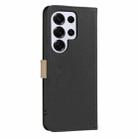 For Samsung Galaxy S24 Ultra 5G Splicing Color Hollow Flower Pattern RFID Leather Phone Case(Black) - 3