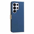 For Samsung Galaxy S24 Ultra 5G Splicing Color Hollow Flower Pattern RFID Leather Phone Case(Dark Blue) - 3