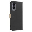For Samsung Galaxy S25 Edge 5G Splicing Color Hollow Flower Pattern RFID Leather Phone Case(Black) - 3