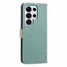 For Samsung Galaxy S25 Ultra 5G Splicing Color Hollow Flower Pattern RFID Leather Phone Case(Green) - 3