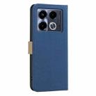 For Infinix Note 40 4G Splicing Color Hollow Flower Pattern RFID Leather Phone Case(Dark Blue) - 3