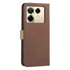 For Infinix Note 40 Pro / 40 Pro+ Splicing Color Hollow Flower Pattern RFID Leather Phone Case(Brown) - 3