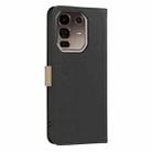For Infinix Note 50 Pro+ 5G Splicing Color Hollow Flower Pattern RFID Leather Phone Case(Black) - 3