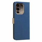 For Infinix Note 50 Pro+ 5G Splicing Color Hollow Flower Pattern RFID Leather Phone Case(Dark Blue) - 3