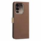For Infinix Note 50 Pro+ 5G Splicing Color Hollow Flower Pattern RFID Leather Phone Case(Brown) - 3