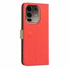 For Infinix Note 50 Pro+ 5G Splicing Color Hollow Flower Pattern RFID Leather Phone Case(Red) - 3